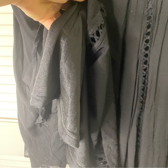 Entro small Black Lace Sleeveless Trapeze Swing Boho Dress - Picture 10 of 12